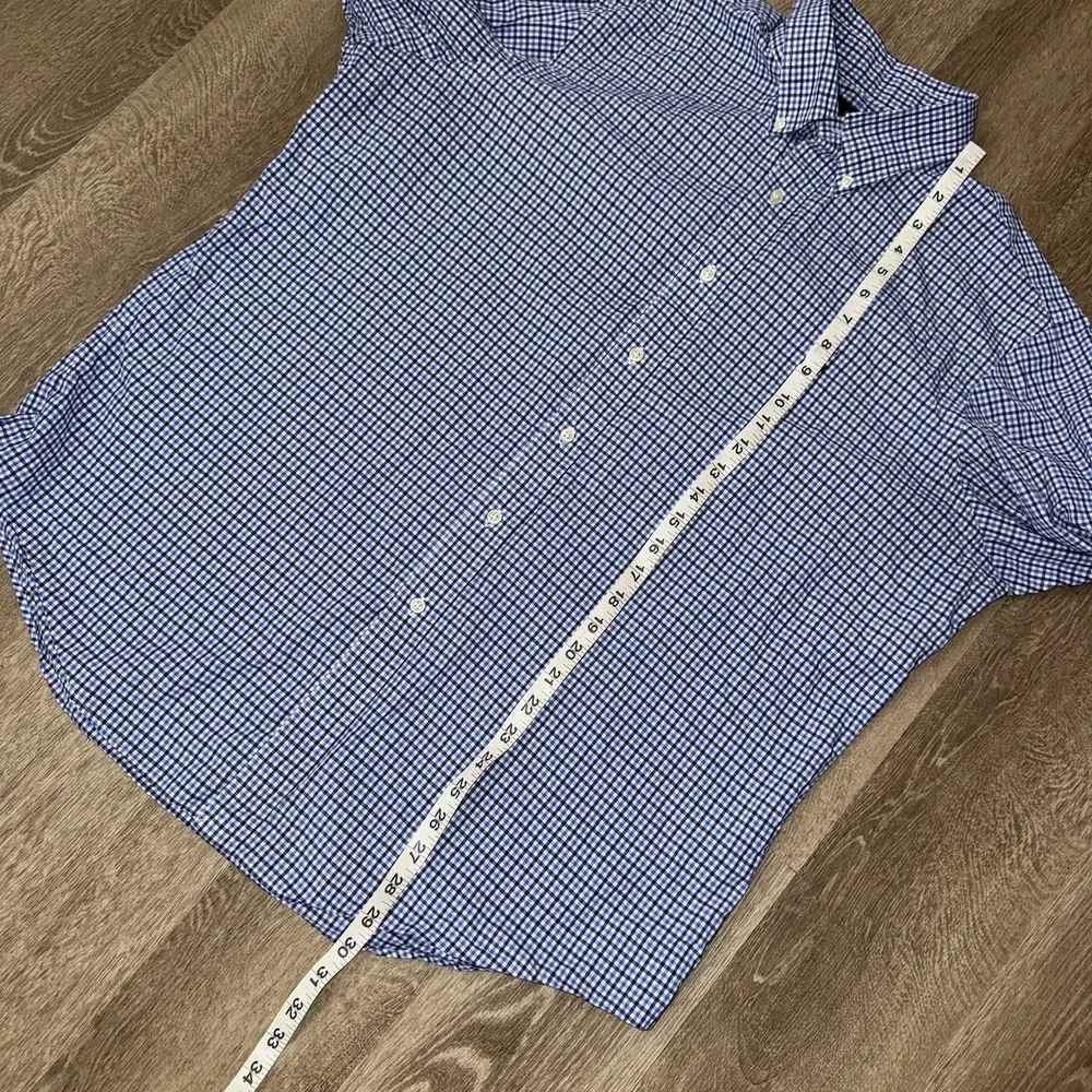 Polo Ralph Lauren Long Sleeve Button Down Oxford Shirt Men's XL Blue White Check